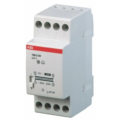 Звонковый трансформатор ABB TS8/8SW, 8ВА, 8В (2CSM081302R0811)
