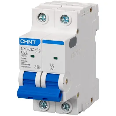 Автоматичний вимикач Chint NXB-63 2P, C32, 6kA (814095)