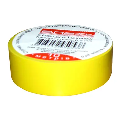 Ізоляційна стрічка E.Next e.tape.pro.10.yellow, 10 м., жовта (p0450002)