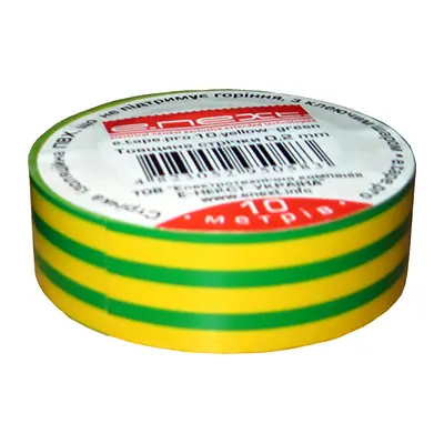 Ізоляційна стрічка E.Next e.tape.stand.20.yellow-green, 20 м., жовто-зелена (s022017)