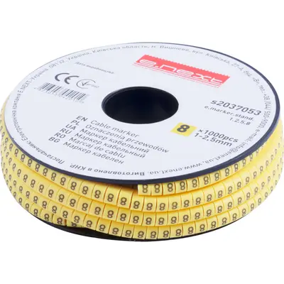 Маркировка E.Next e.marker.stand.1.2.5.8, "8", 2,5 мм2., 1000 шт. (s2037053)