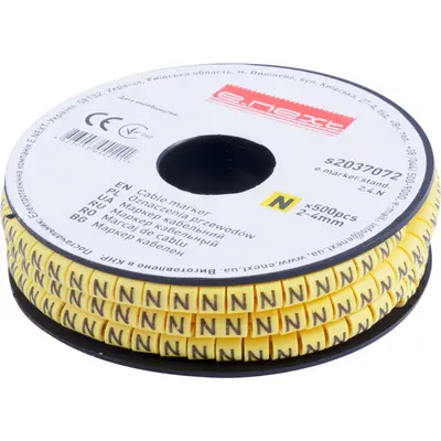 Маркировка E.Next e.marker.stand.2.4.N, "N", 4 мм2., 500 шт. (s2037072)