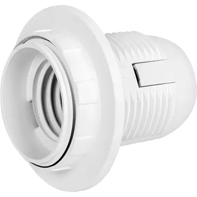 Патрон E.Next e.lamp.socket.with.nut.E27.pl.white, E27, пластик (s9100016)