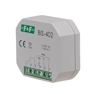 Імпульсне реле F&F BIS 10A, 1NO+1NC, 165...265В, AC (BIS-402)