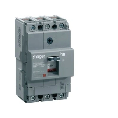 Автоматичний вимикач Hager x160, 63А, 3P, 18 kA (HDA063L)