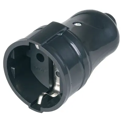 Вилка IEK РПп10-02-Ст, 16А, розбірна, пряма, чорний (ERP10-16-01-K02)