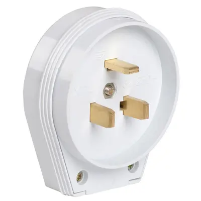 Вилка IEK ВПпл10-01-Ст, 32А, для електроплити, білий (EVP10-32-01-K01)