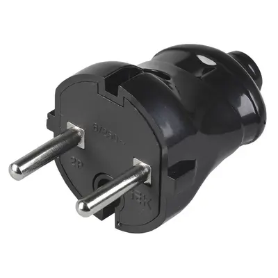 Вилка IEK ВПп20-02-Ст, 6А, розбірна, пряма, чорний (EVP20-06-01-K02)