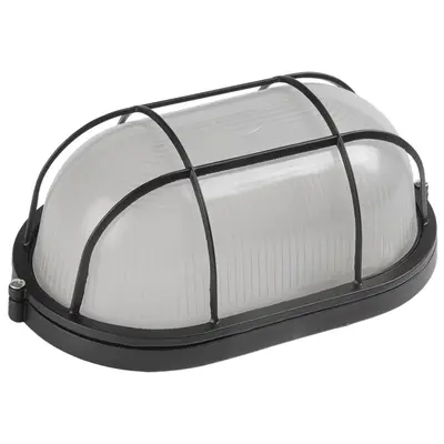 Світильник IEK НПП1202, овал с решеткой, 100W, IP54, чорний (LNPP0-1202-1-100-K02)