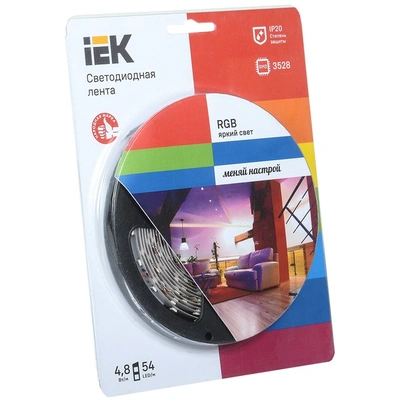 Світлодіодна стрічка IEK LSR-3528RGB54-4.8-IP20-12V (LSR1-3-054-20-1-05)