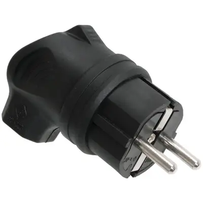 Вилка IEK ВБу3-1-0м, 16А, з бічним введенням, чорний (PKR01-U-016-2-K02)