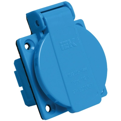 Розетка панельная IEK РП10-3, с крышкой, 2Р+Е, 16А, 220В, IP44 (PSR61-016-3)
