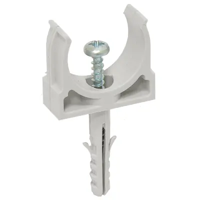 Тримач труб IEK CT16, ø16 мм., з дюбелем (CTA10D-CT16-K41-100)