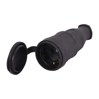 Розетка Lezard 2P+E, 16А, із заглушками, каучук (106-0400-0102)
