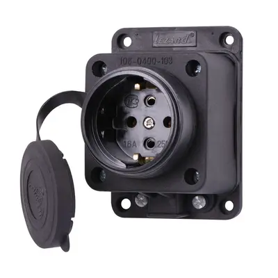 Розетка Lezard 2P+E, 16А, із заглушками, каучук (106-0400-0103)