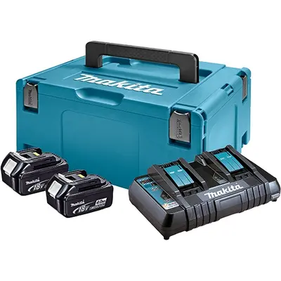 Базовый комплект Makita LXT Li-Ion, BL1840Bx2, DC18RD, Makpac3, 18В, 4,0 А·ч (197504-2)