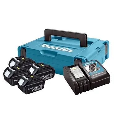 Базовий комплект Makita LXT Li-Ion, BL1830x4, DC18RC, Makpac1, 18В, 3,0 А·ч (197954-1)