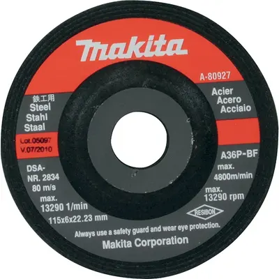 Шліфувальний круг Makita 115x6x22,23, 36P, по металу (A-80927)