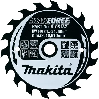 Пильний диск Makita MAKForce 140x15,88 18Т (B-08137)