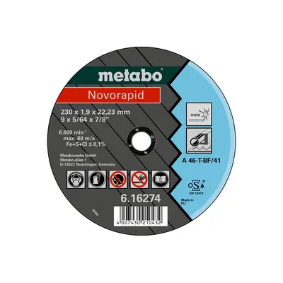 Відрізний круг Metabo Novorapid 180 x 1,5 x 22,23, Inox, TF 41 (616273000)