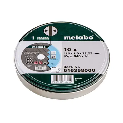 Відрізний круг Metabo «SP» 115x1,0x22,23, Inox, TF 41, 10 шт. (616358000)