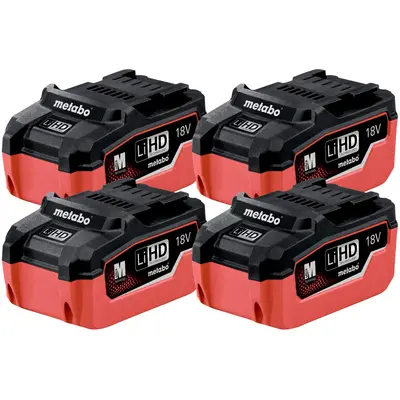 Аккумуляторные блоки Metabo LiHD 18В, 5.5 Ah, 4 шт. (625154000)