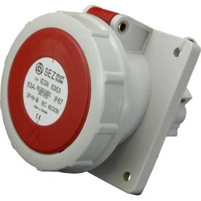 Розетка скрытая SEZ IEGN 6353, 3P+N+E, 63A, 380В, IP67 (10004883.00)